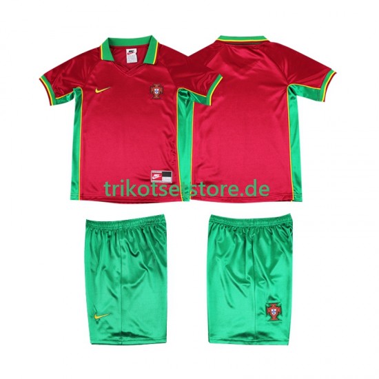 Portugal Retro 1998 Kinder Trikotset Heim Kurzarm