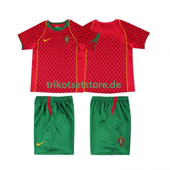 Portugal Retro 2004 Kinder Trikotset Heim Kurzarm