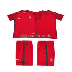 Portugal Retro 2016 Kinder Trikotset Heim Kurzarm