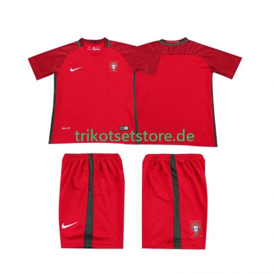 Portugal Retro 2016 Kinder Trikotset Heim Kurzarm