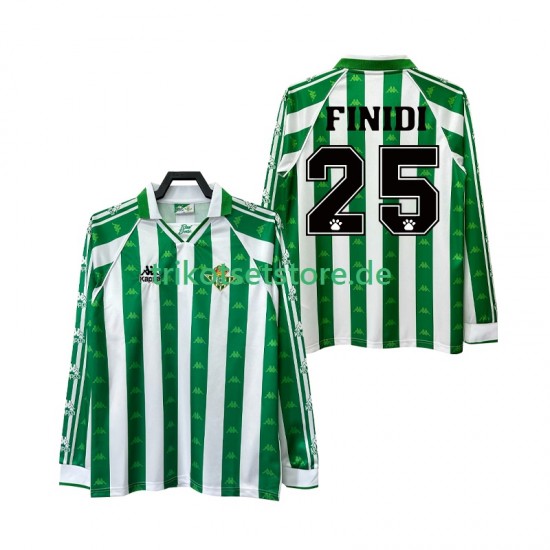 Betis Sevilla FINIDI 25 Retro 1996 1997 Herren Trikot Heim Langarm