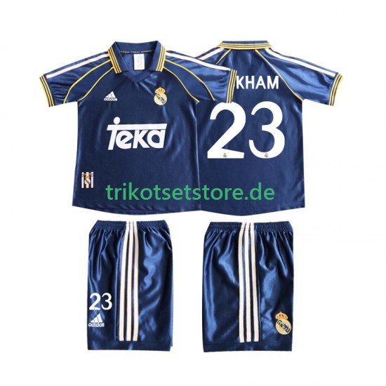 Real Madrid BECERHAM 23 Retro 1998 1999 Kinder Trikotset Ausweich Kurzarm