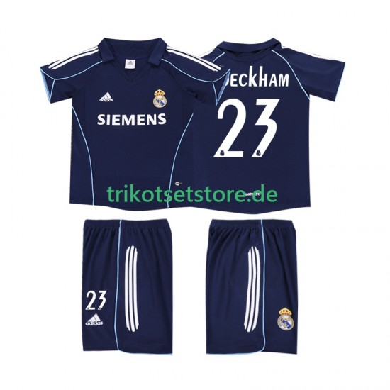 Real Madrid BECKHAM 23 Retro 2005 2006 Kinder Trikotset Auswärts Kurzarm