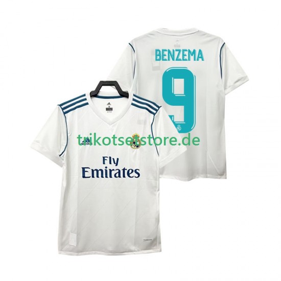 Real Madrid BENZEMA 9 Retro 2017 2018 Herren Trikot Heim Kurzarm