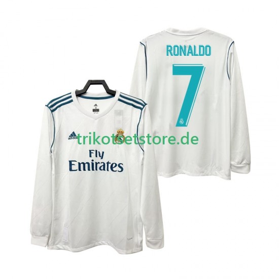 Real Madrid CRISTIANO RONALDO 7 Retro 2017 2018 Herren Trikot Heim Langarm