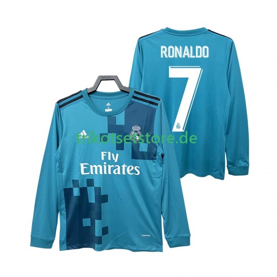 Real Madrid CRISTIANO RONALDO 7 Retro 2017 2018 Herren Trikot Ausweich Langarm
