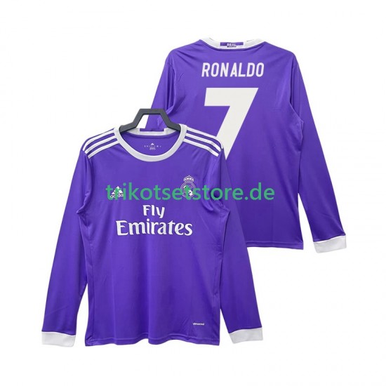 Real Madrid Cristiano Ronaldo 7 Retro 2016 2017 Herren Trikot Auswärts Langarm