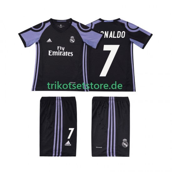 Real Madrid Cristiano Ronaldo 7 Retro 2016 2017 Kinder Trikotset Ausweich Kurzarm