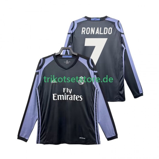 Real Madrid Cristiano Ronaldo 7 Retro 2016 2017 Herren Trikot Ausweich Langarm