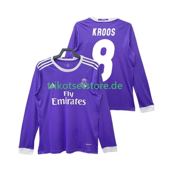 Real Madrid KROOS 8 Retro 2016 2017 Herren Trikot Auswärts Langarm