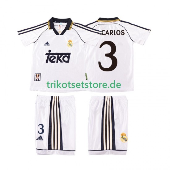Real Madrid R CARLOS 3 Retro 1998 2000 Kinder Trikotset Heim Kurzarm