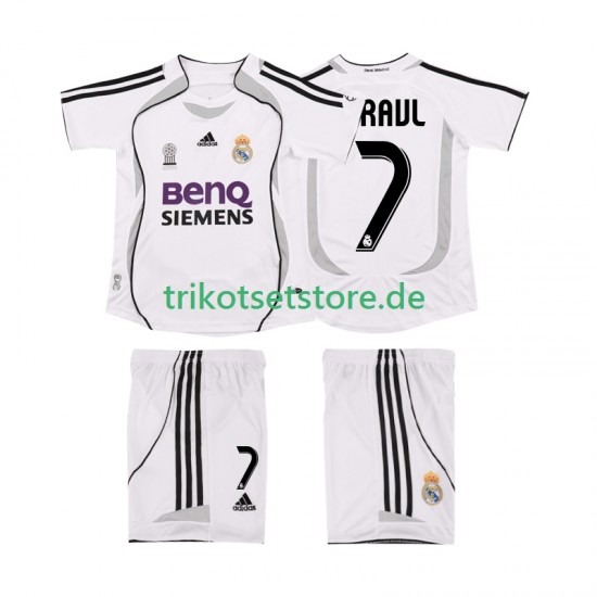 Real Madrid RAUL 7 Retro 2006 2007 Kinder Trikotset Heim Kurzarm