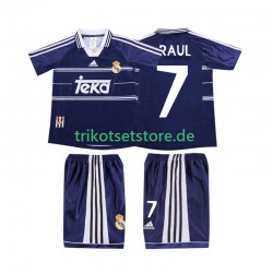 Real Madrid RAUL 7 Retro 1998 1999 Kinder Trikotset Auswärts Kurzarm