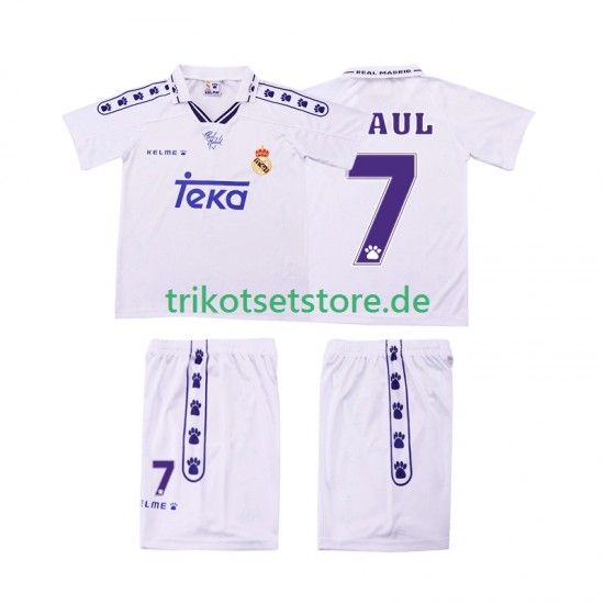 Real Madrid RAUL 7 Retro 1994 1996 Kinder Trikotset Heim Kurzarm