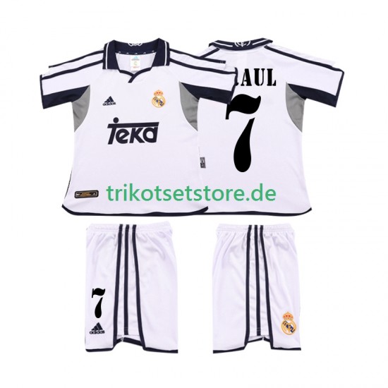 Real Madrid RAUL 7 Retro 2001 2002 Kinder Trikotset Heim Kurzarm