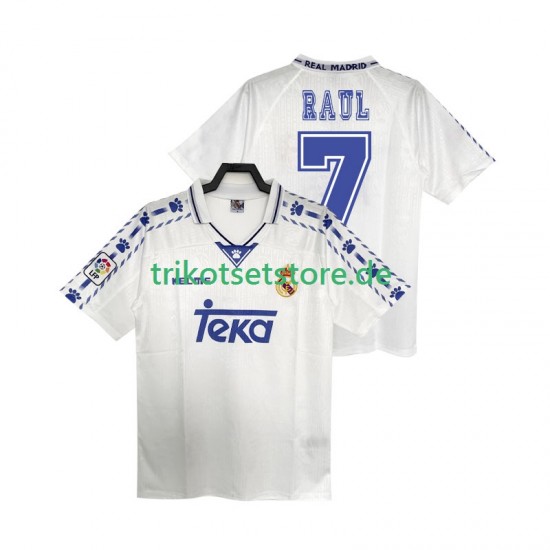 Real Madrid RAUL 7 Retro 1996 1997 Herren Trikot Heim Kurzarm