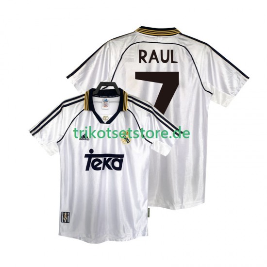 Real Madrid RAUL 7 Retro 1998 2000 Herren Trikot Heim Kurzarm