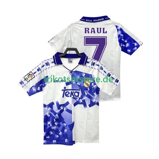 Real Madrid RAUL 7 Retro 1996 1997 Herren Trikot Ausweich Kurzarm