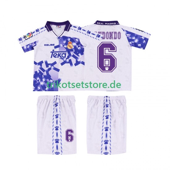 Real Madrid REDONDO 6 Retro 1996 1997 Kinder Trikotset Ausweich Kurzarm