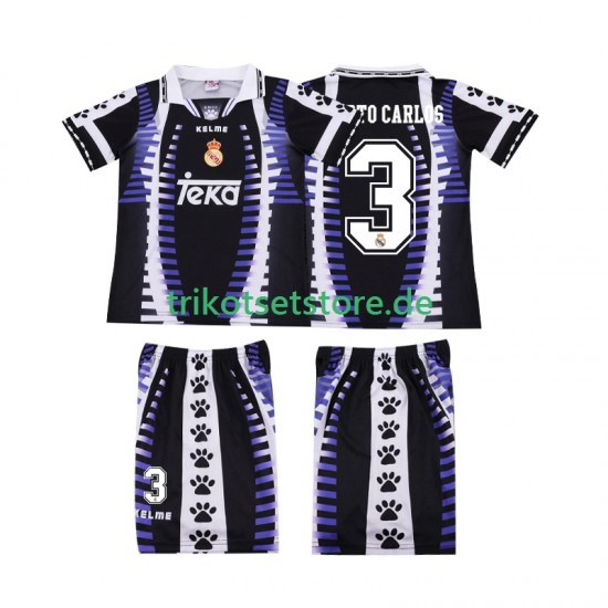 Real Madrid ROBERTO CARLOS 3 Retro 1997 1998 Kinder Trikotset Ausweich Kurzarm