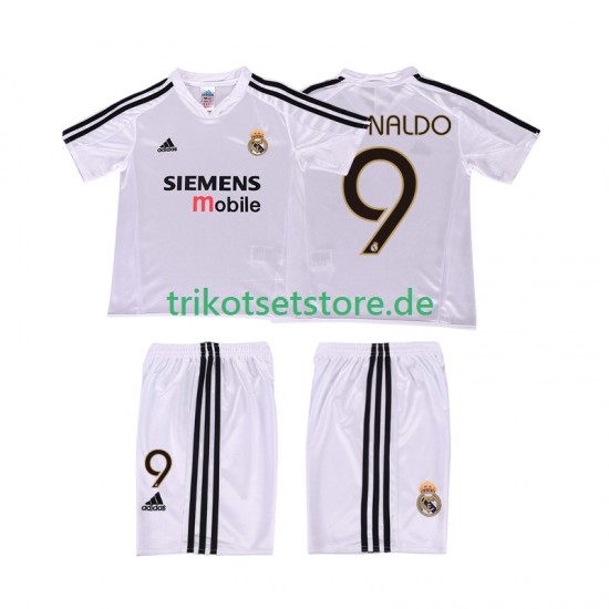 Real Madrid RONALDO 9 Retro 2004 20025 Kinder Trikotset Heim Kurzarm