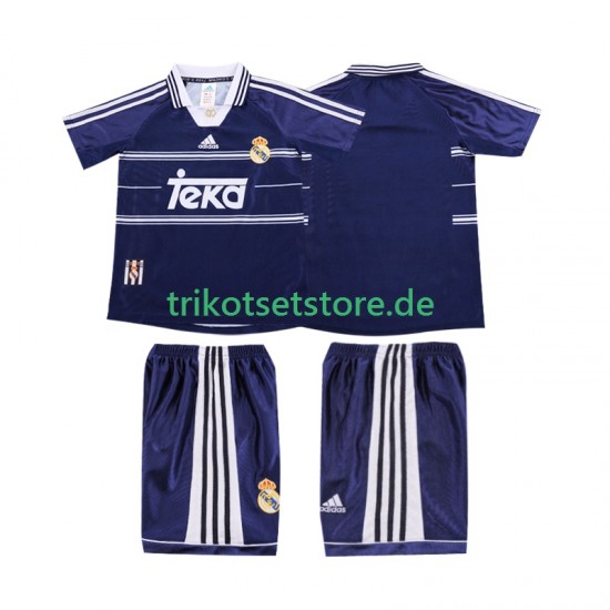 Real Madrid Retro 1998 1999 Kinder Trikotset Auswärts Kurzarm