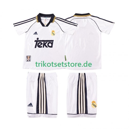 Real Madrid Retro 1998 2000 Kinder Trikotset Heim Kurzarm