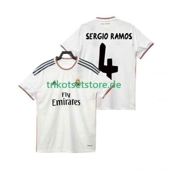 Real Madrid SERGIO RAMOS 4 Retro 2013 2014 Herren Trikot Heim Kurzarm