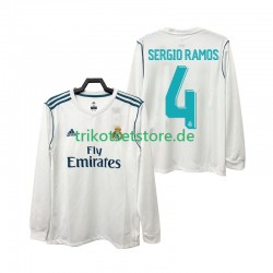 Real Madrid SERGIO RAMOS 4 Retro 2017 2018 Herren Trikot Heim Langarm