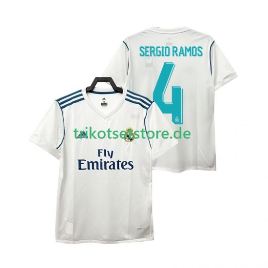 Real Madrid SERGIO RAMOS 4 Retro 2017 2018 Herren Trikot Heim Kurzarm
