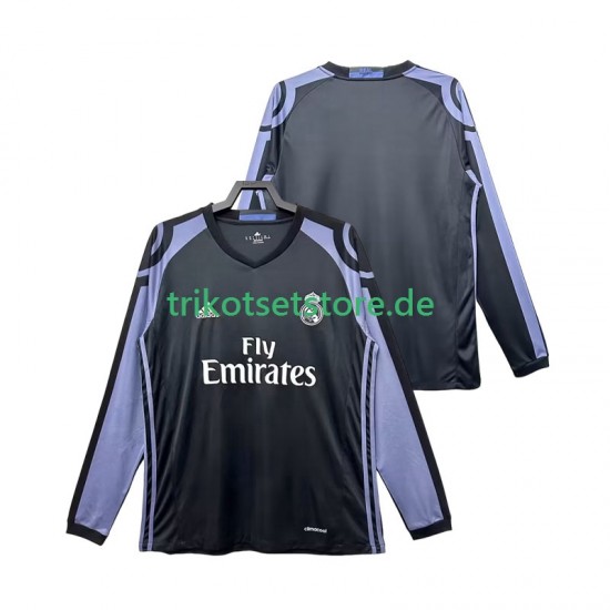 Real Madrid Retro 2016 2017 Herren Trikot Ausweich Langarm