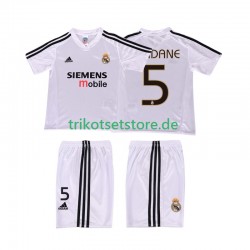 Real Madrid ZIDANE 5 Retro 2004 20025 Kinder Trikotset Heim Kurzarm