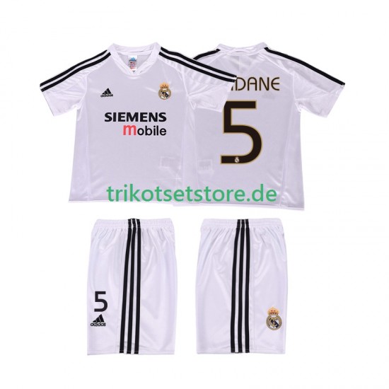 Real Madrid ZIDANE 5 Retro 2004 20025 Kinder Trikotset Heim Kurzarm