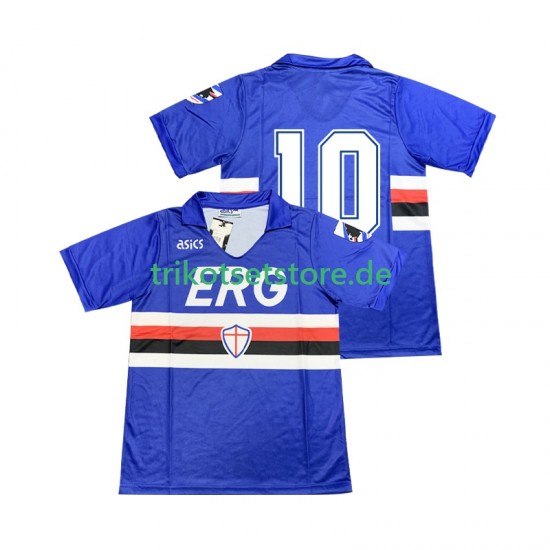 Sampdoria 10 Retro 1990 1991 Herren Trikot Heim Kurzarm
