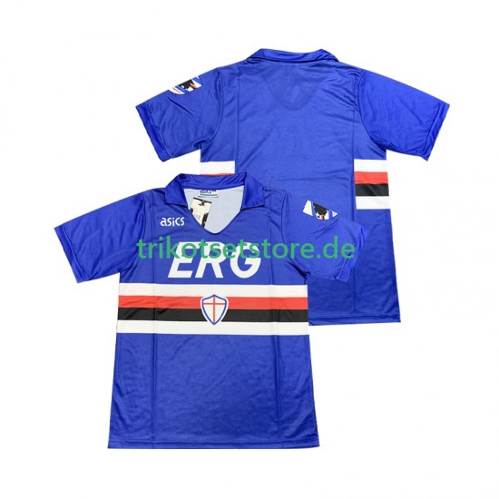 Sampdoria Retro 1990 1991 Herren Trikot Heim Kurzarm