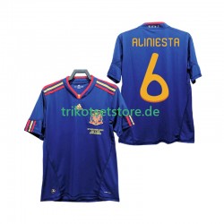 Spanien Andres Iniesta 6 Retro 2010 Herren Trikot Auswärts Kurzarm