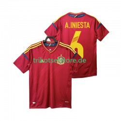 Spanien Andres Iniesta 6 Retro 2012 Herren Trikot Heim Kurzarm