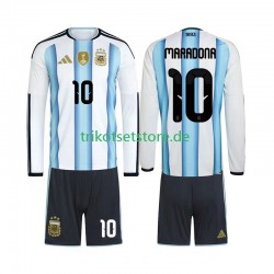 Argentinien Maradona 10 World Cup 2026 Kinder Trikotset Heim Langarm