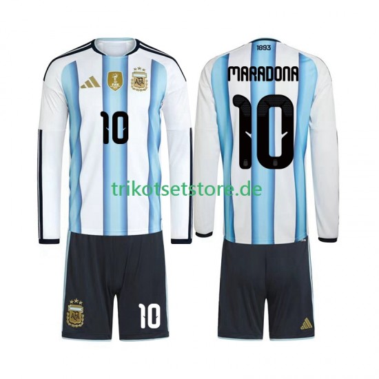 Argentinien Maradona 10 World Cup 2026 Kinder Trikotset Heim Langarm