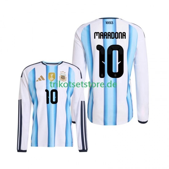 Argentinien Maradona 10 World Cup 2026 Herren Trikot Heim Langarm
