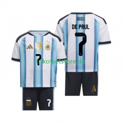 Argentinien Rodrigo De Paul 7 World Cup 2026 Kinder Trikotset Heim Kurzarm