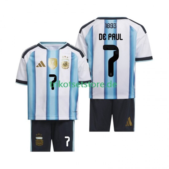 Argentinien Rodrigo De Paul 7 World Cup 2026 Kinder Trikotset Heim Kurzarm