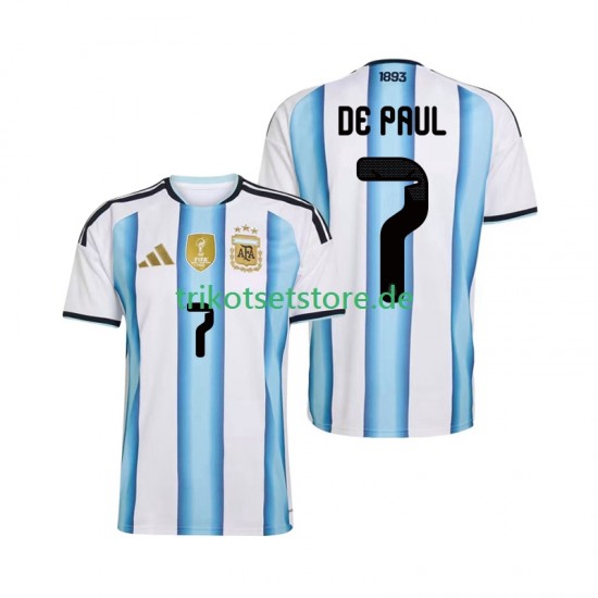 Argentinien Rodrigo De Paul 7 World Cup 2026 Herren Trikot Heim Kurzarm