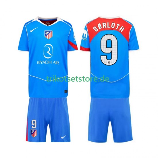 Atlético Madrid Alexander Sorloth 9 2025-2026 Kinder Trikotset Ausweich Kurzarm