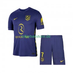 Atlético Madrid Antoine Griezmann 7 2025-2026 Kinder Trikotset Auswärts Kurzarm