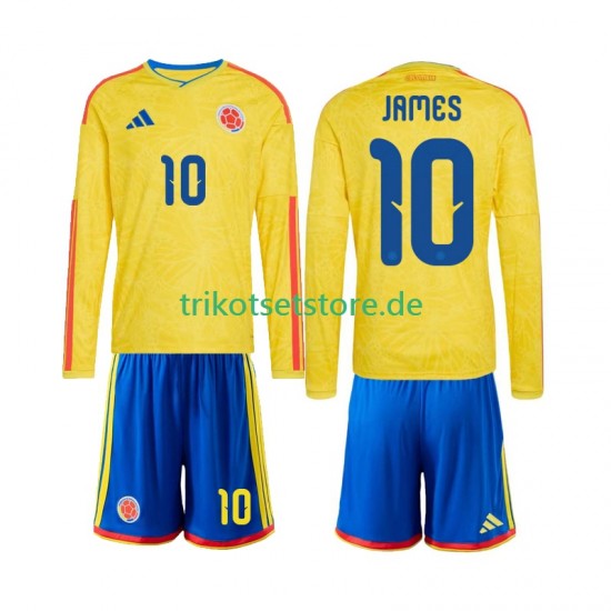 Kolumbien James Rodriguez 10 World Cup 2026 Kinder Trikotset Heim Langarm