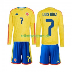 Kolumbien Luis Diaz 7 World Cup 2026 Kinder Trikotset Heim Langarm