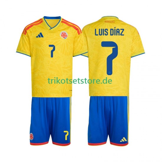 Kolumbien Luis Diaz 7 World Cup 2026 Kinder Trikotset Heim Kurzarm