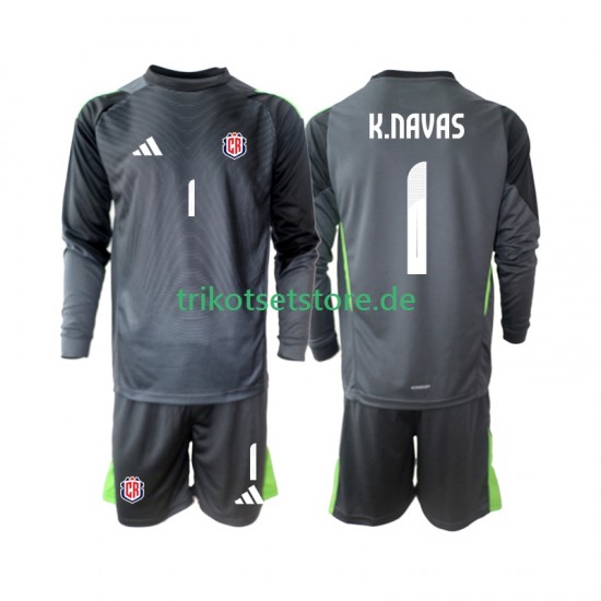 Costa Rica Torwart Keylor Navas 1 2025 Kinder Trikotset Auswärts Langarm