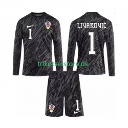 Kroatien Torwart DOMINIK LIVAKOVIC 1 2024 Kinder Trikotset Ausweich Langarm